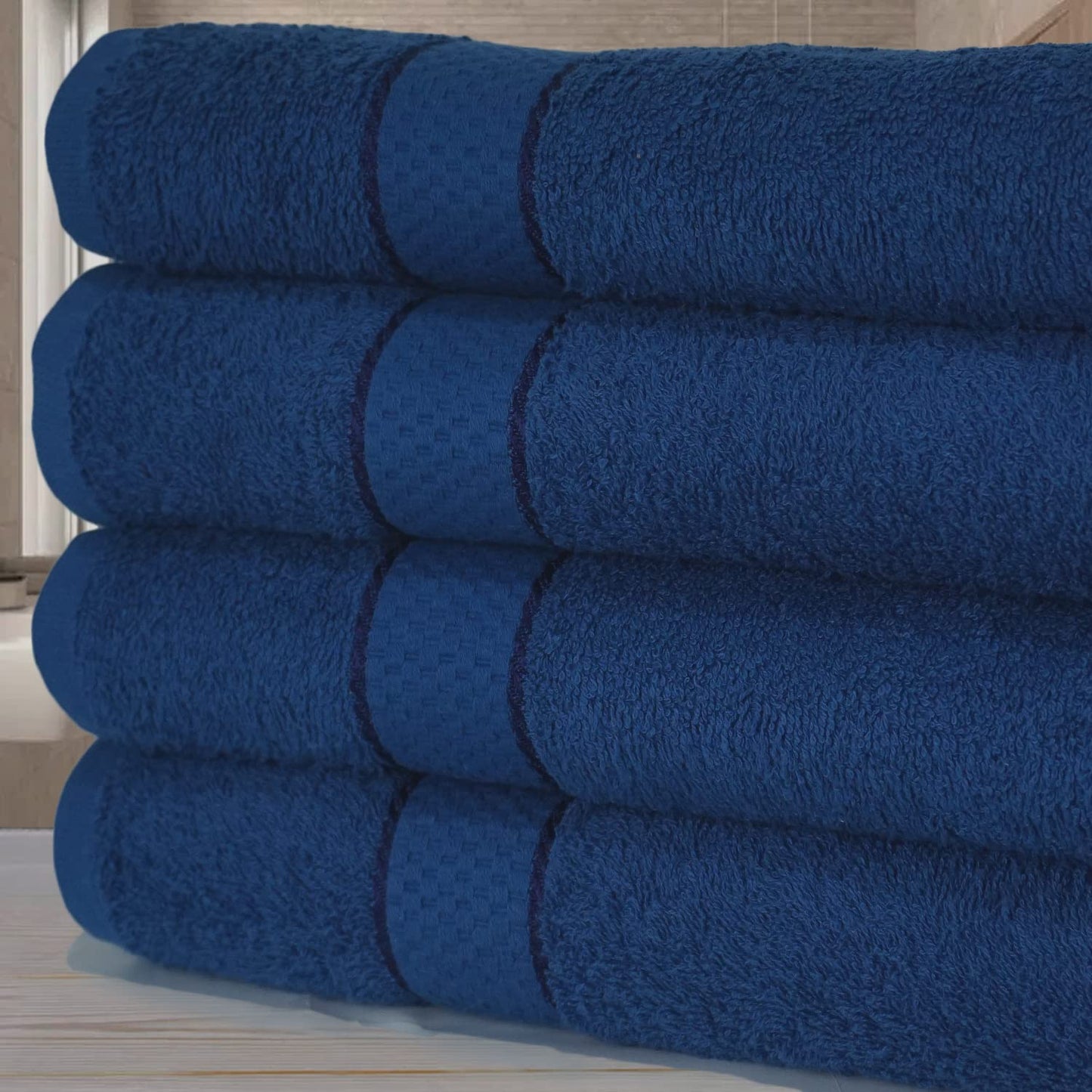 Casabella Luxury Pack Of 4 Bath Sheet 100% Egyptian Cotton Super Soft towel_Royal