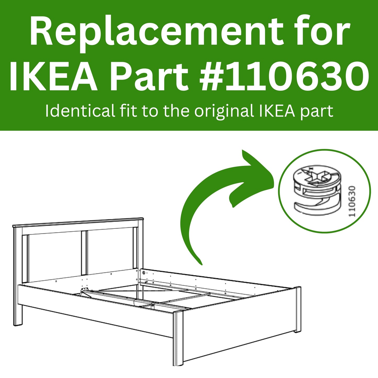 Spare Hardware Parts Cam Lock Nut 12MM | Replacement for IKEA Part # 110630 | Pack of 10