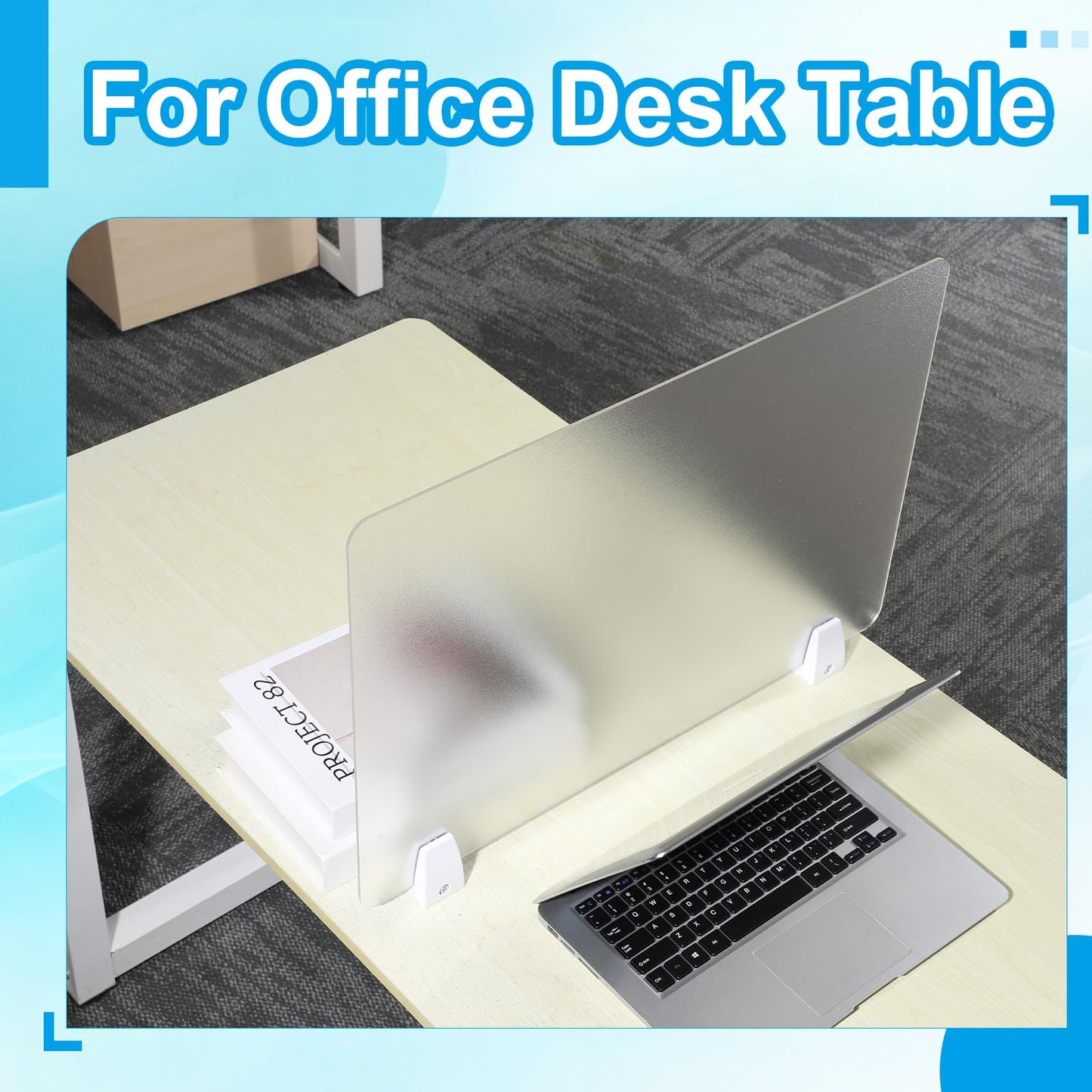 PATIKIL 40x60cm Desk Divider,2Set Desk Privacy Panel Acrylic Office Partition Boards Table Testing Dividers Panel Sneeze Guard Protective Shield for