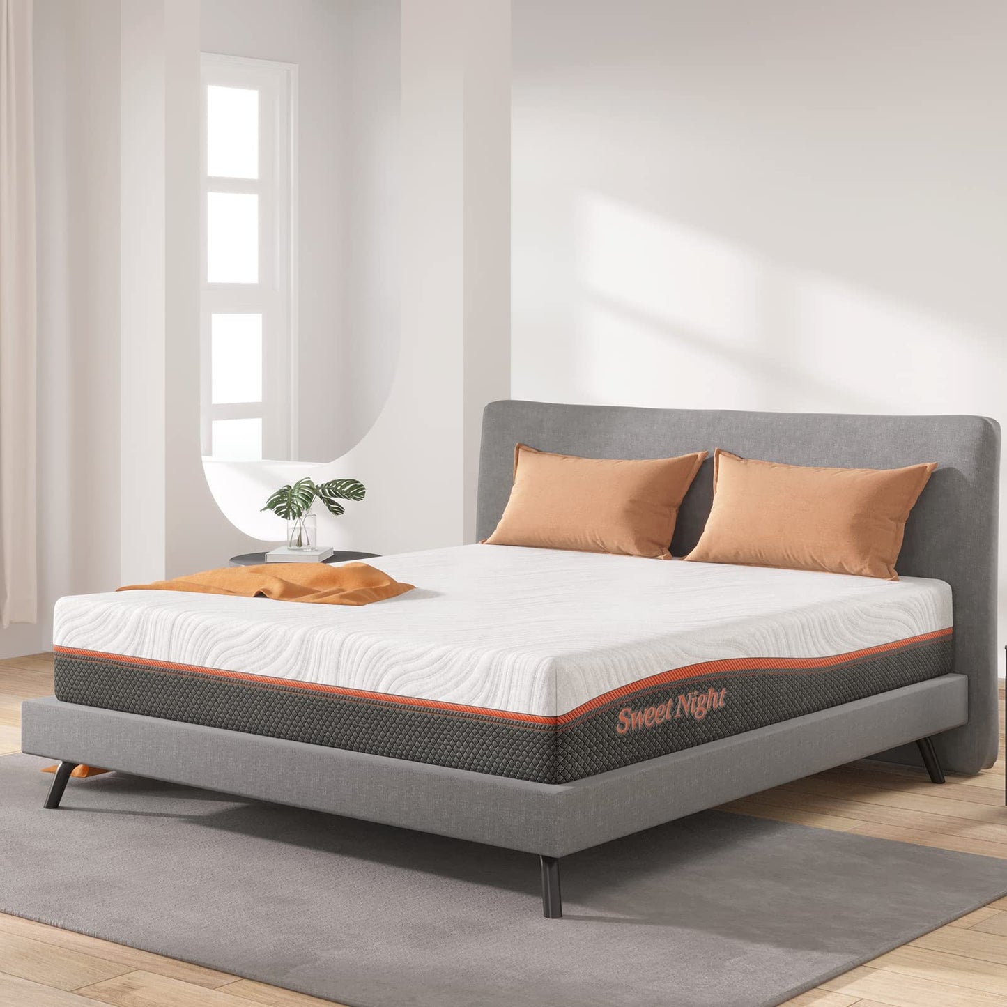 Sweetnight King Mattress 5ft Hybrid Mattress, 8” Thick Spring Mattress with Gel Memory Foam & Pocket Innerspring for Cool Sleep & Edge Support