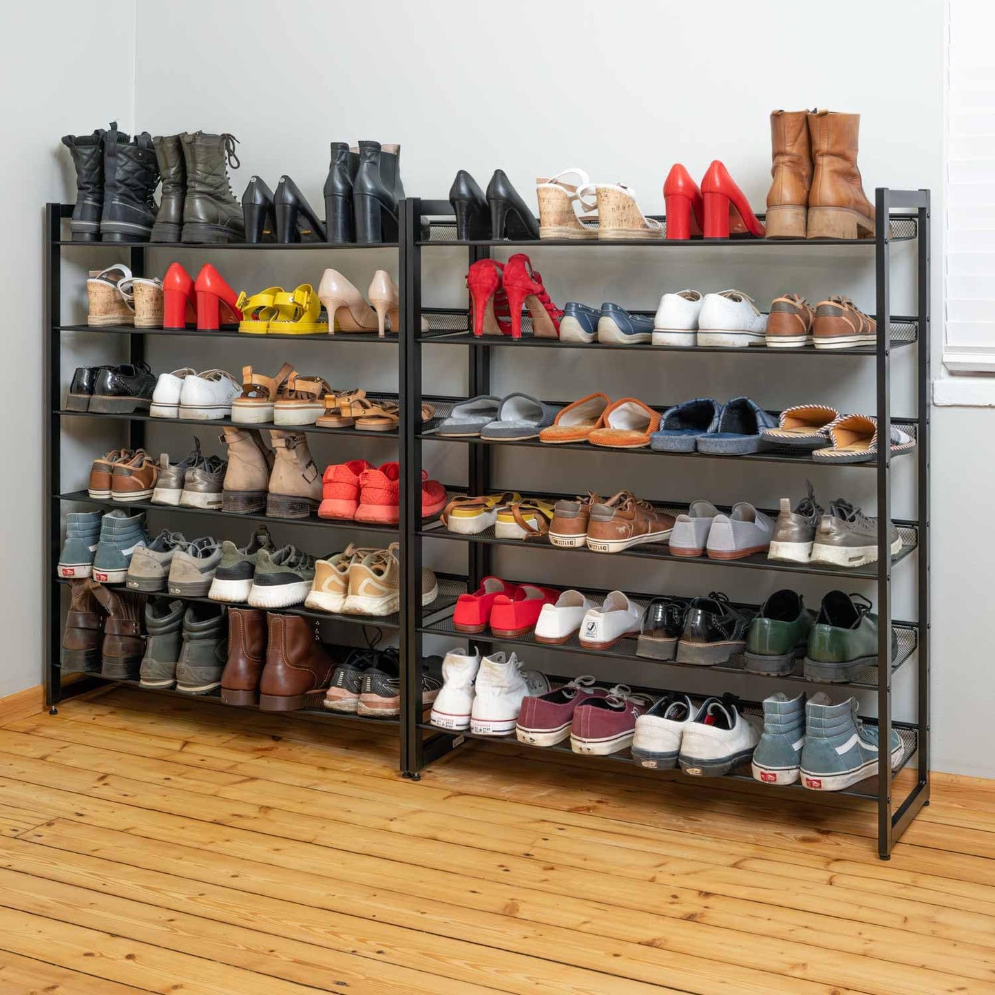 Tatkraft Eiffel - Metal Shoe Rack, 12 Tiers, Holds 60 Pairs, Up to 120 kg