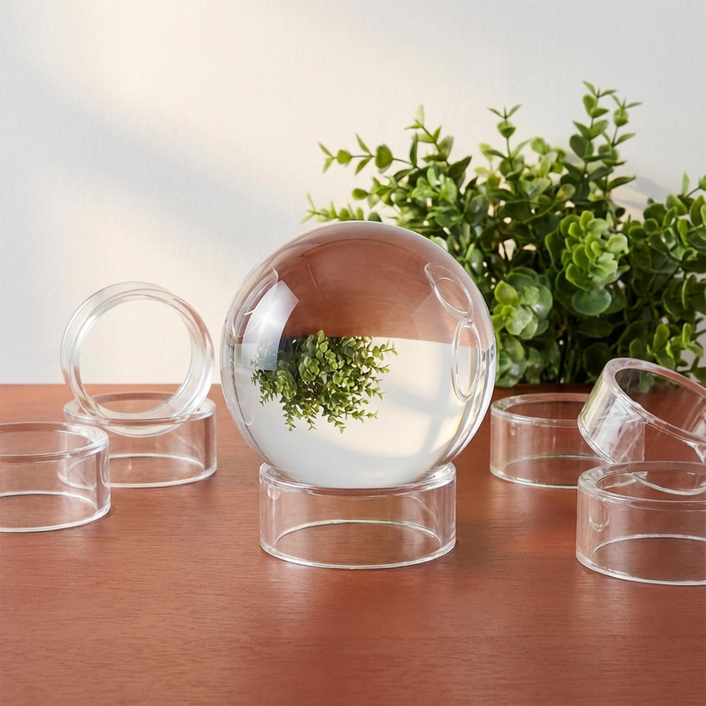 Sorcristy Clear Acrylic Sphere Holder Set, 12 Pieces Sphere Display Stand, Small Plastic Display Stands, 3 Sizes for Displaying Spheres, Eggs
