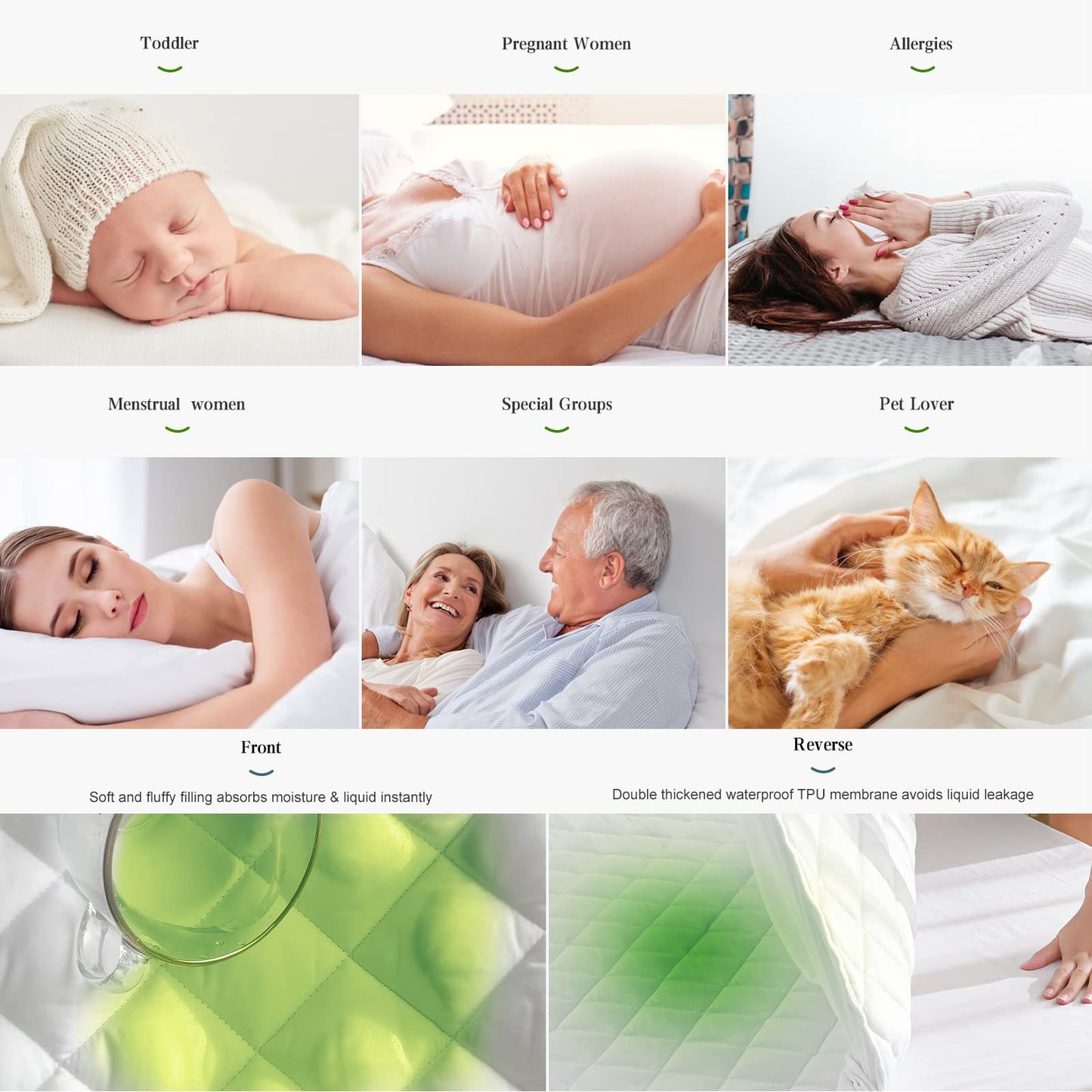 UNILIBRA Bamboo Waterproof Mattress Protector King Size, Quilted Mattress Pad Cover with 6''-25'' Deep Pocket