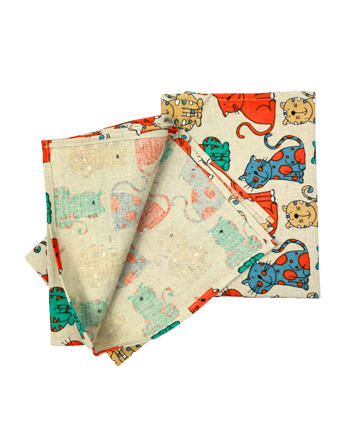 Ger3as Set of 2 Gourmet Tea Towels, Kitchen Towels, Linen Cotton Hand Towels, 50 x 70 cm, Half-Linen Stonewashed Jacquard or Printed Tea Towels