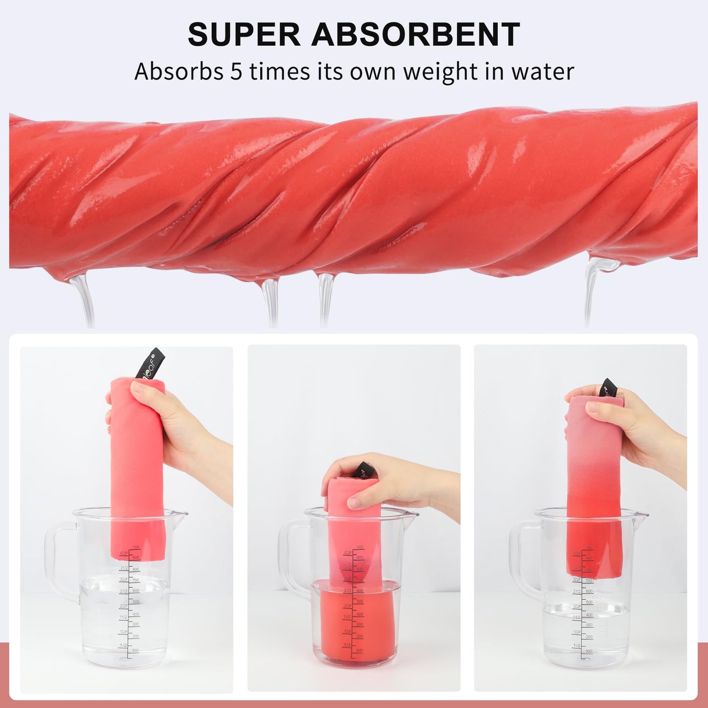 Rainleaf Microfiber Towel Quick Dry Camping & Travel & Gym Towel. Compact