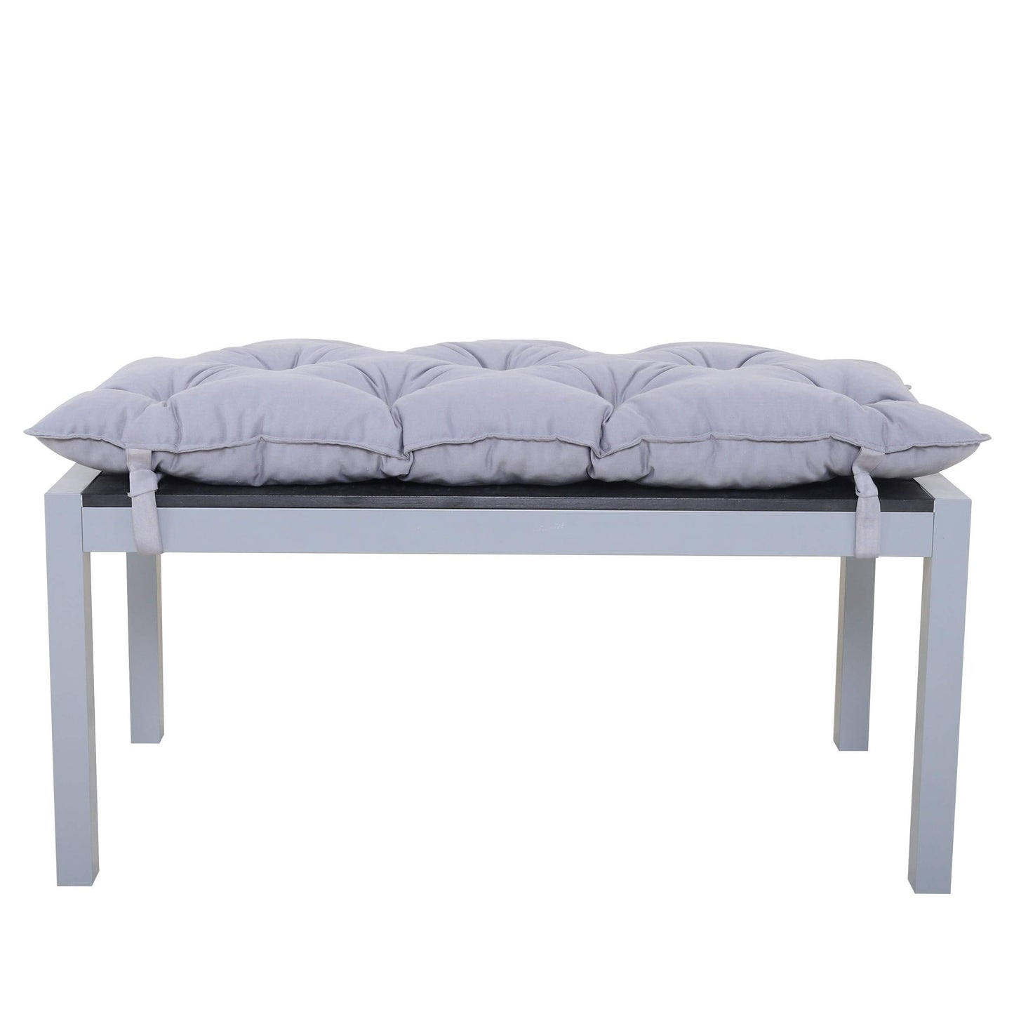 Chicreat Aluminium Bench with Polywood Surface and Cushion, Silver and Black, 100 x 50 x 45cm
