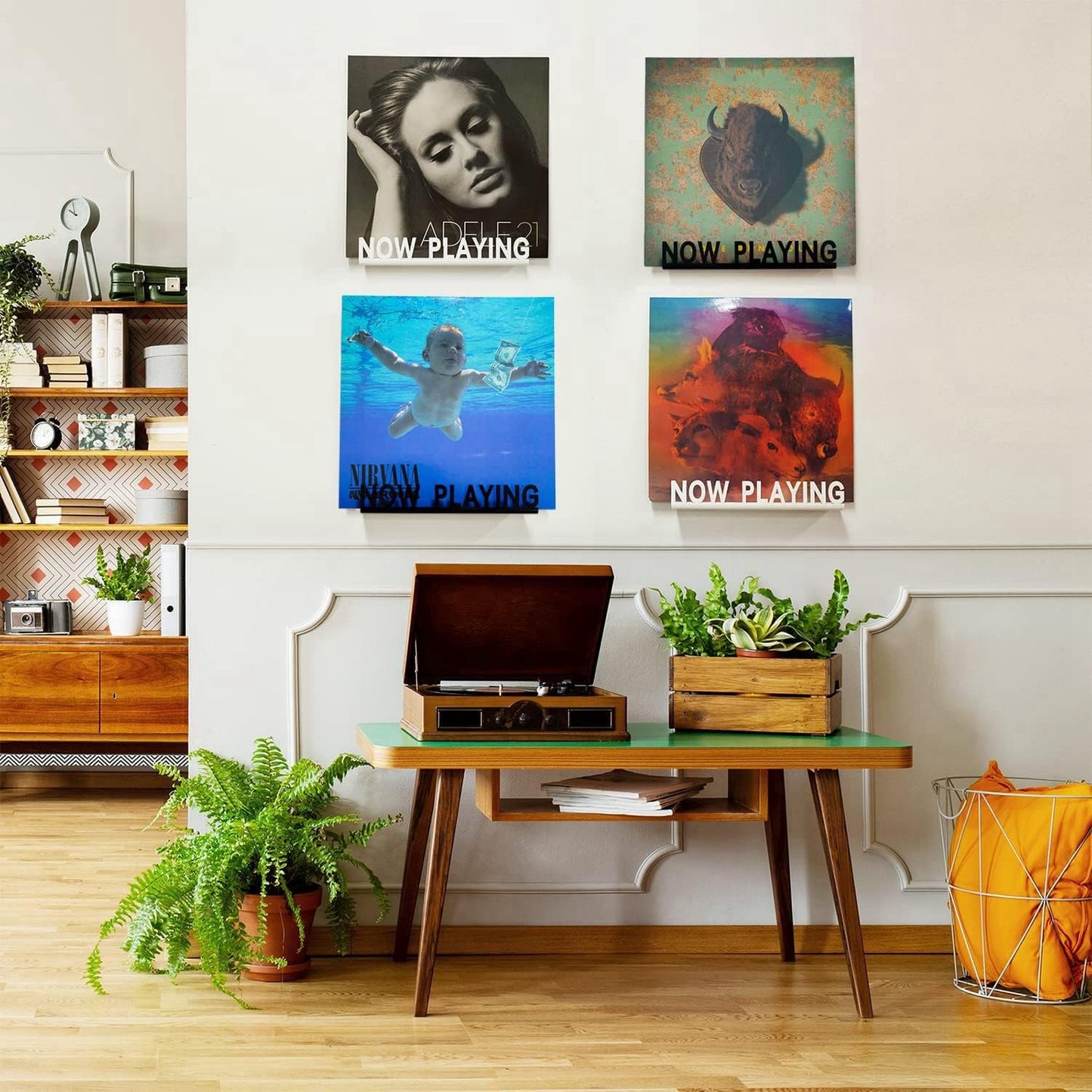 Lrtzizy Wall Mount CD Record Display Stand Now Playing Acrylic Vinyl Record Shelf for Home Decoration White Easy to Use