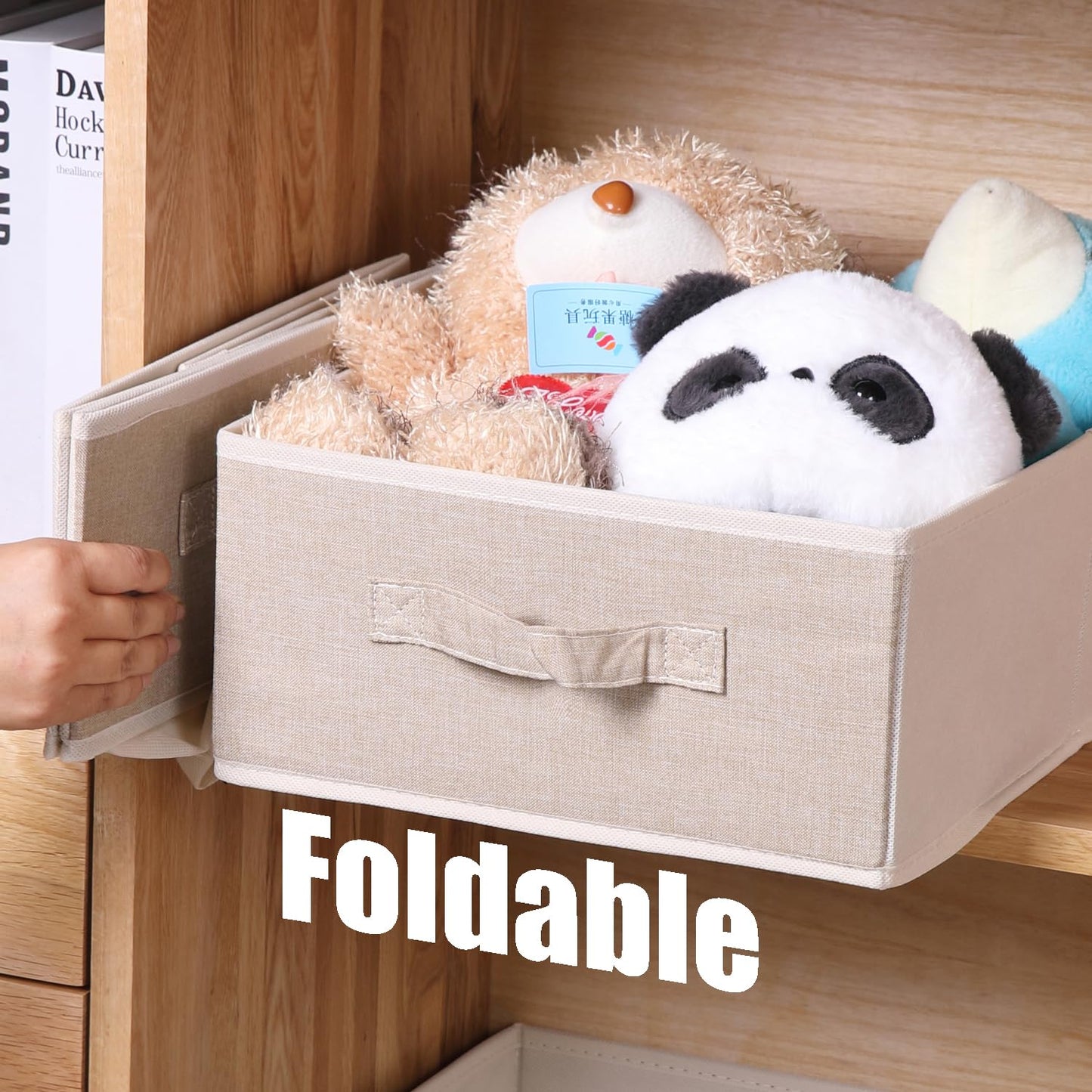 4 Pack Wardrobe Storage Organiser Box for Clothes Shelves Foldable Fabric