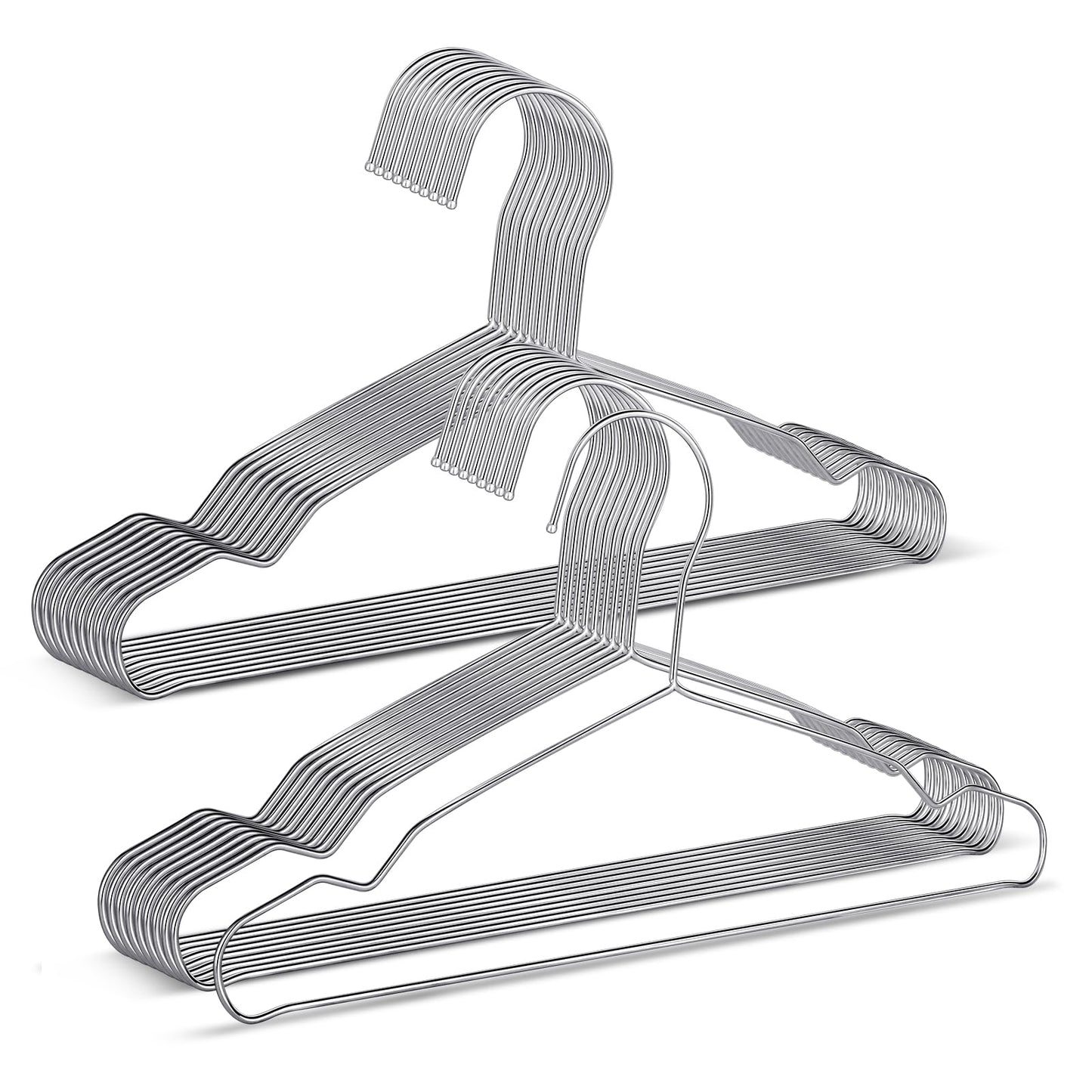 LifHap Kids Hangers,12.4 Inches Stainless Steel Heavy Duty Baby Clothing Hangers 20 Pack,Space-Saving Non-Slip Metal Wire Hangers for