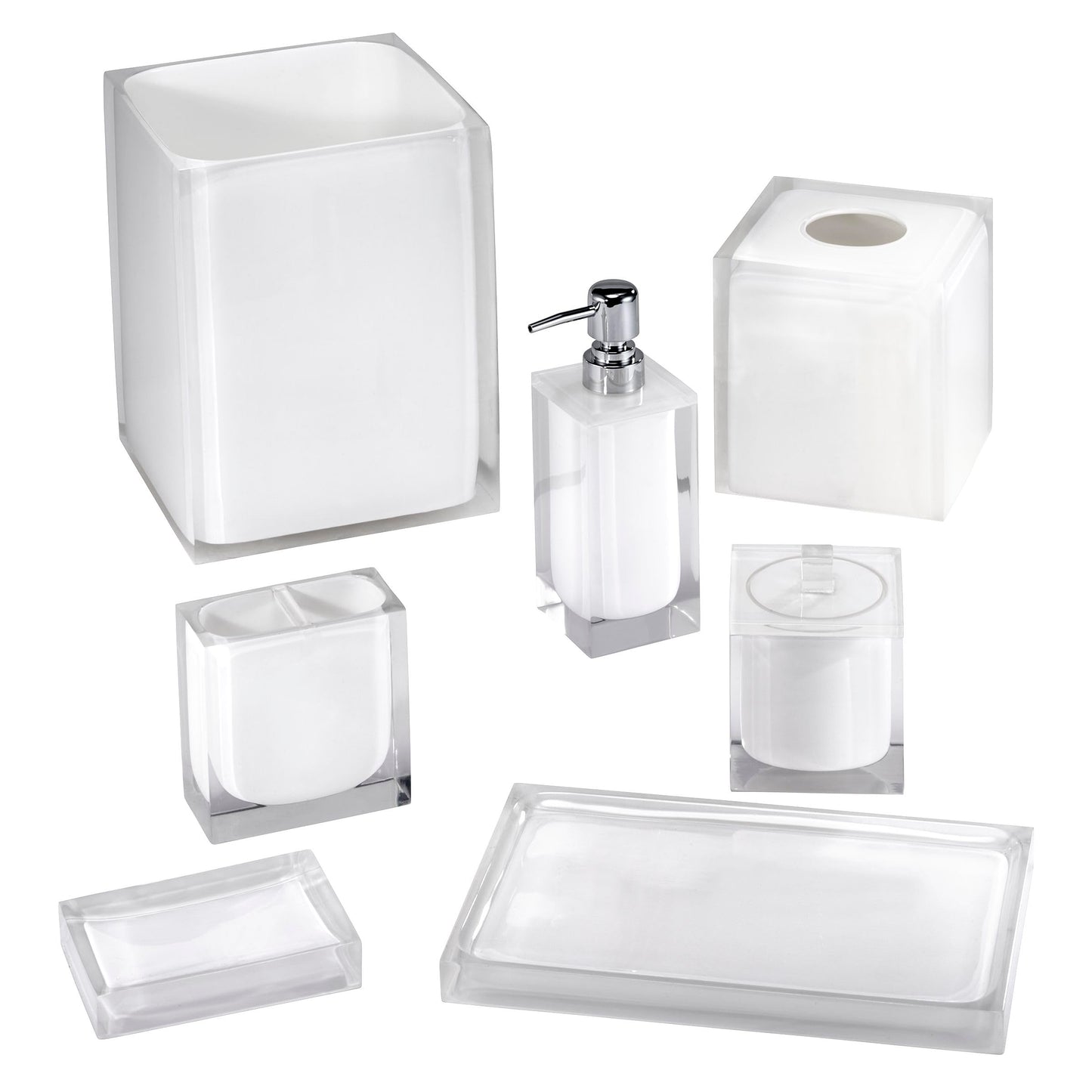 IZOD Resin Bathroom Essentials, White, Lotion Pump/Soap Dispenser
