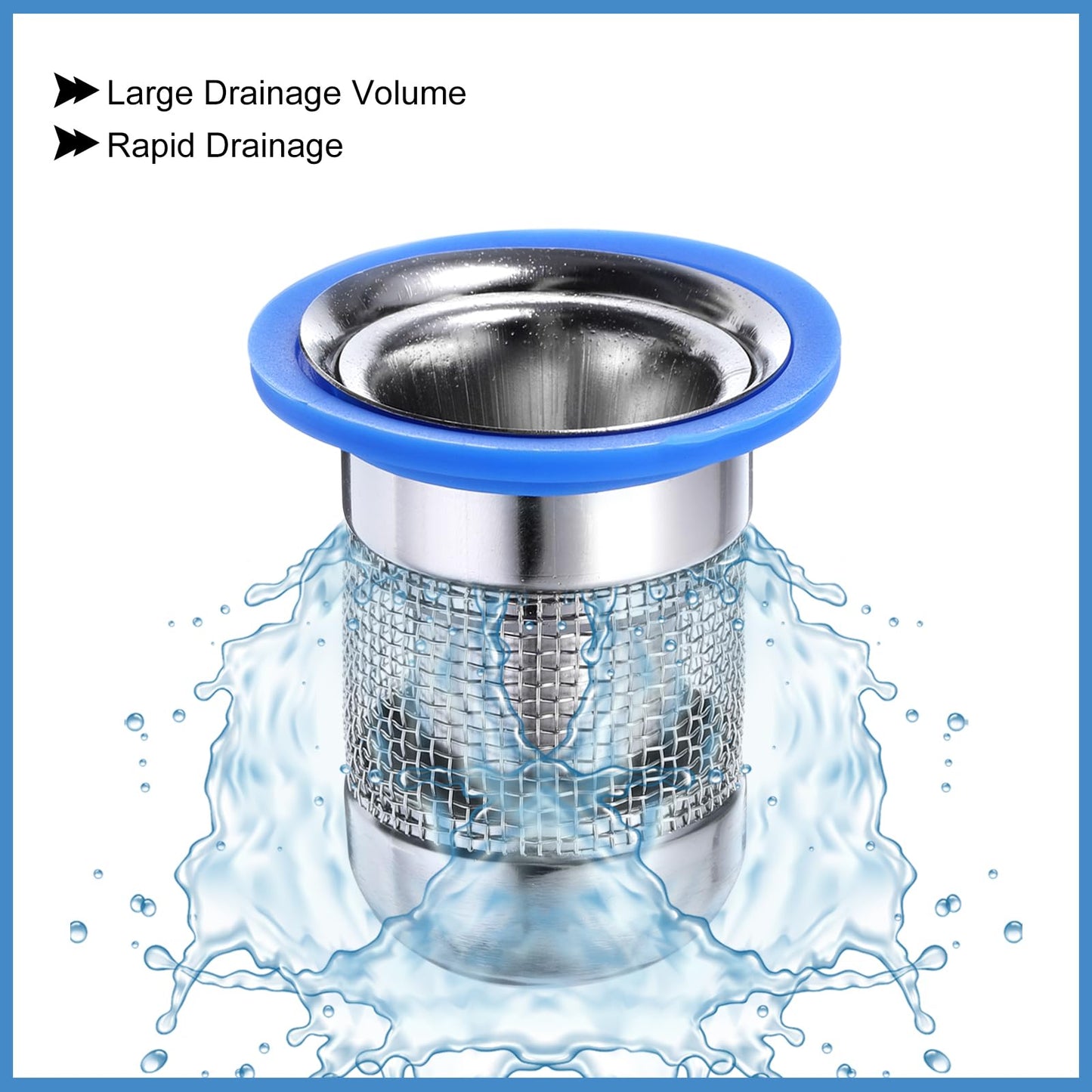 sourcing map Shower Floor Drain Odor Preventer, 62 x 42mm/2.4" x 1.6" One Way Drain Valve Sewer Core Stainless Steel Floor Drain Anti-Odor Plugs for