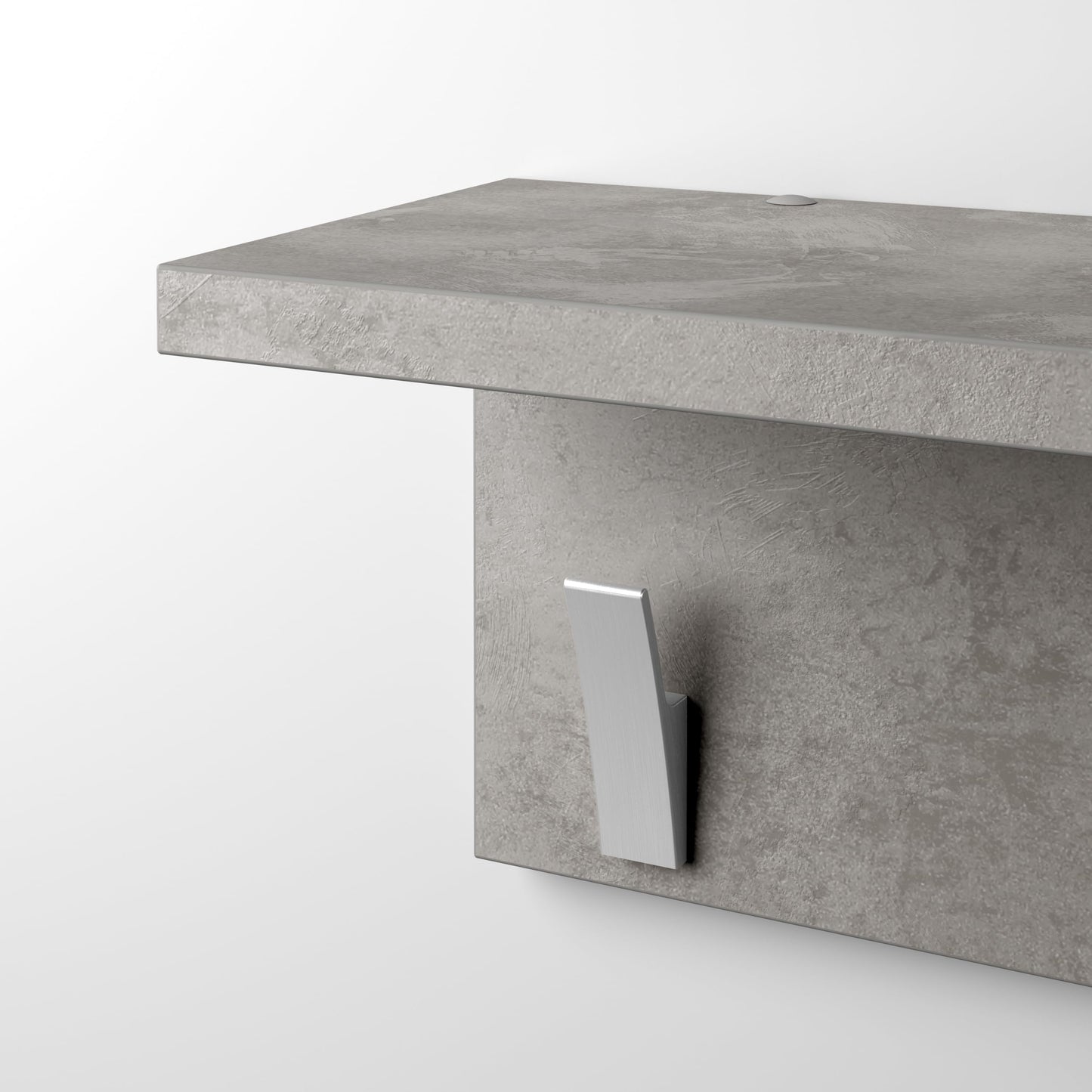 Mobili Fiver, Wall coat hanger, Rachele, 80 cm, Concrete Effect, Grey, Made In Italy