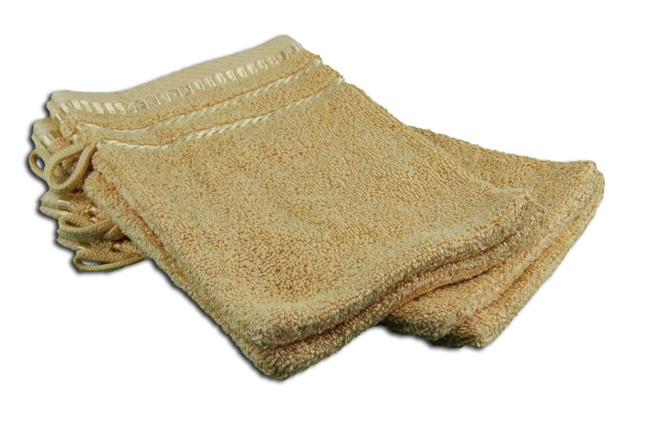 Gözze - Bath/Shower Glove/Mitt, Set of 4, Berlin, 100% Cotton, 17 x 24 cm - Corn