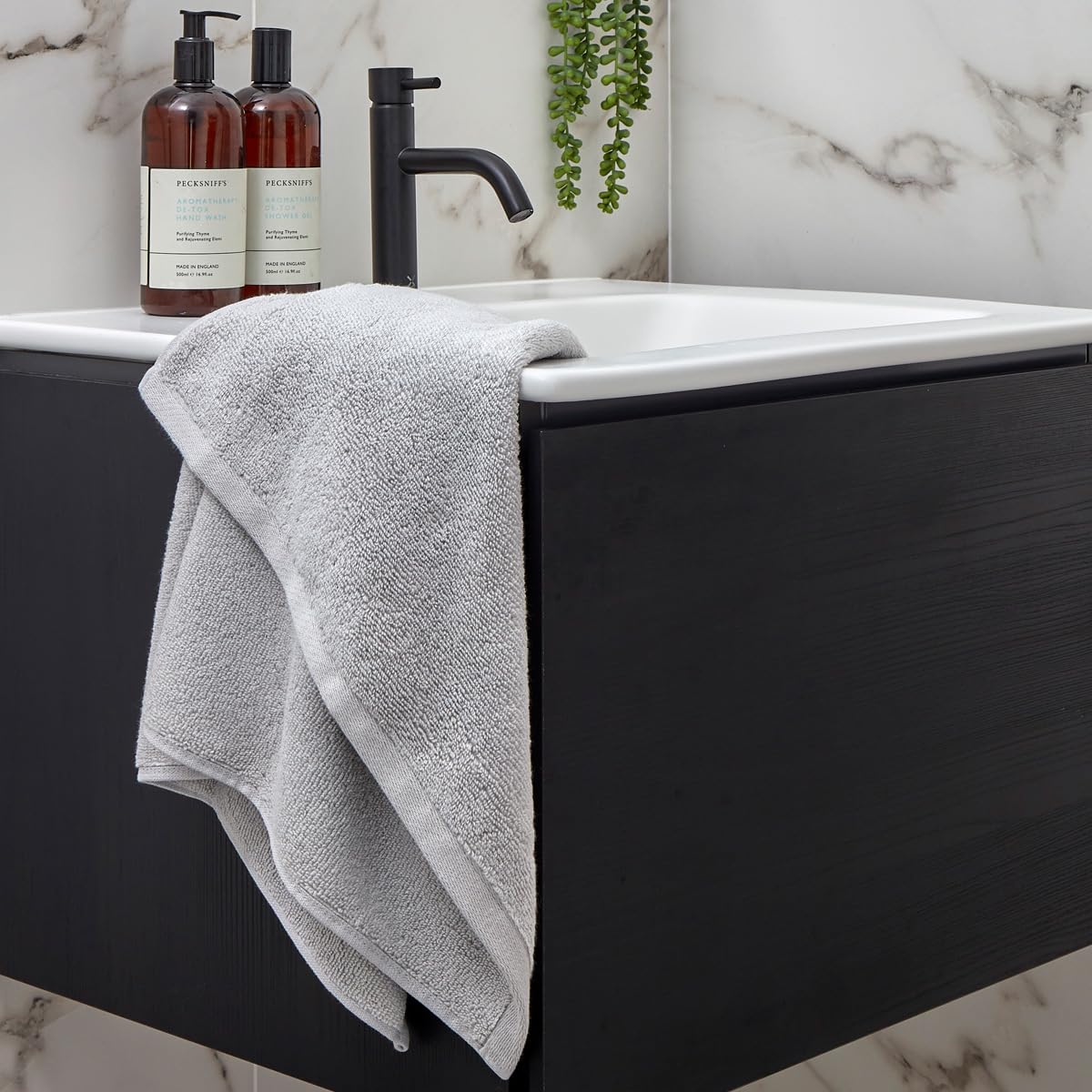 Christy Cirrus Quick Dry Towel Set | 4 Pieces | 2 Hand 2 Bath | Super Soft and Fluffy | Lightweight Bathroom Shower Towels | 100% Cotton | Cloud Grey
