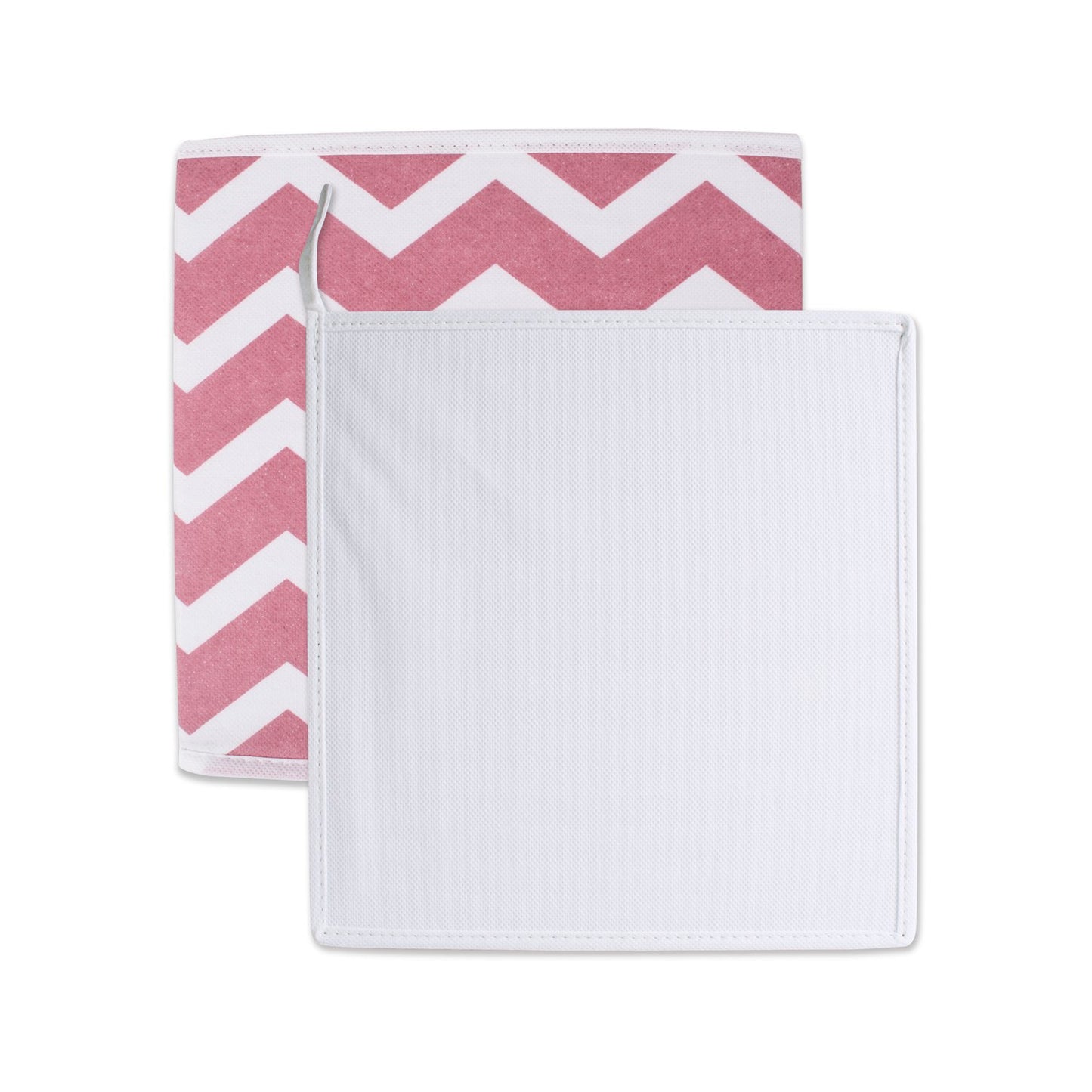 DII Fold-able Fabric Storage Container, 11 x 11 x 11-Inch, Set of 2, Rose Chevron, Small (2)