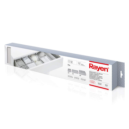 Rayen - Foldable Drawer Organiser Containing 6 Clothes Organiser Boxes in Different Sizes. 2 Boxes 14 x 10 cm