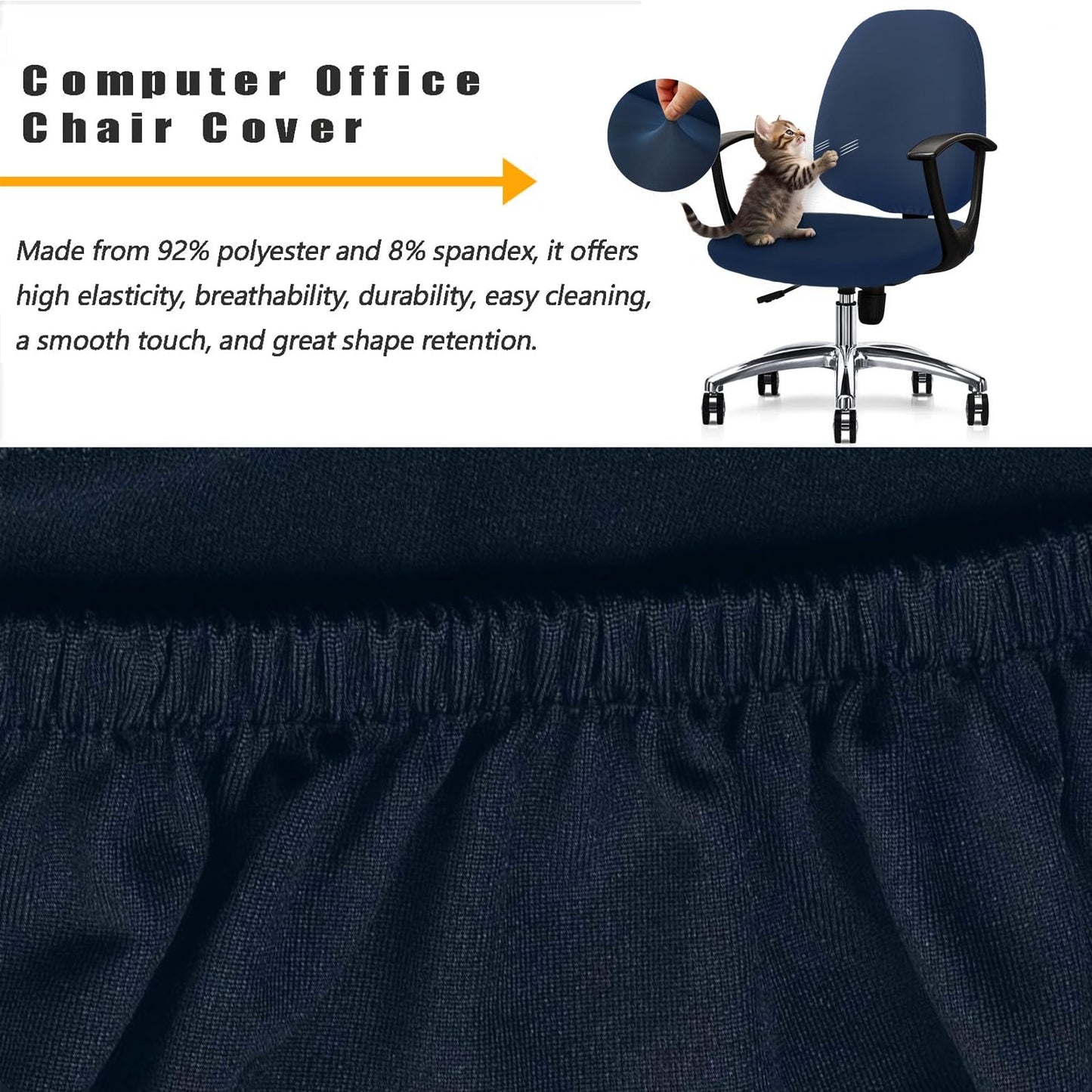 DHXYZZB Office Chair Cover 2 Piece Protective Stretchable Chair Seat Covers Stretch Chair Slipcover