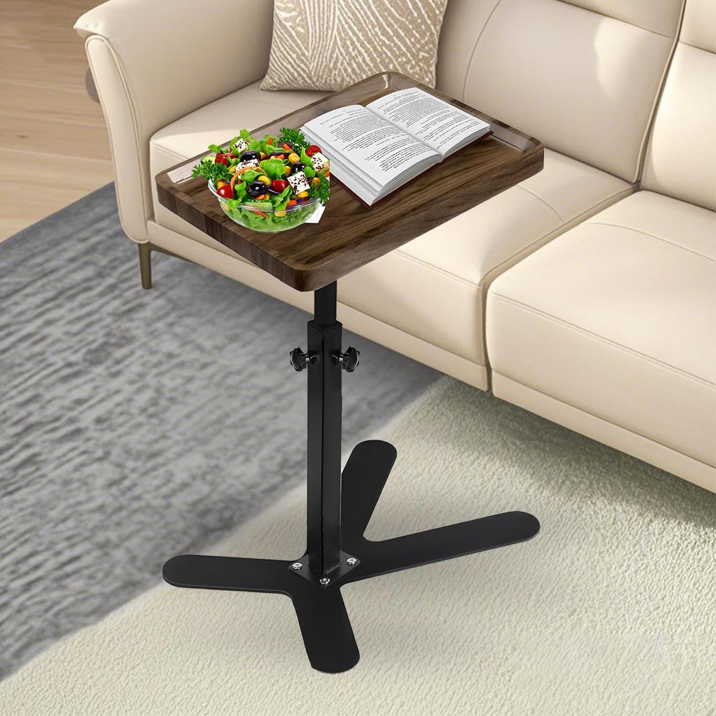 XUDREZ Adjustable X Shaped Side Table with360° Swivel Tabletop, End Table for Living Room Bedroom Sofa Bathtub Bedside Nursing