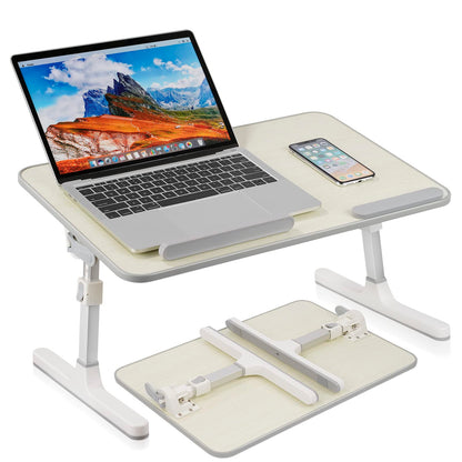 Laptop Desk Table, Height Adjustable Bed Table with 4 Adjustable Angles, Laptop Stand for Working Reading Eating