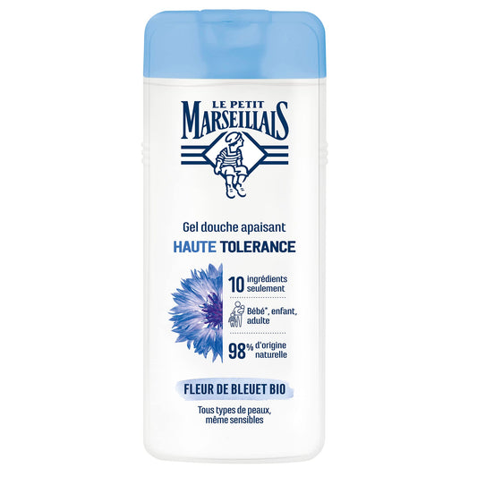 Le Petit Marseillais, Soothing Shower Gel, High Tolerance, Cornflower Blossom, Organic (400ml Bottle) 98% Natural Ingredients, For All Skin Types,