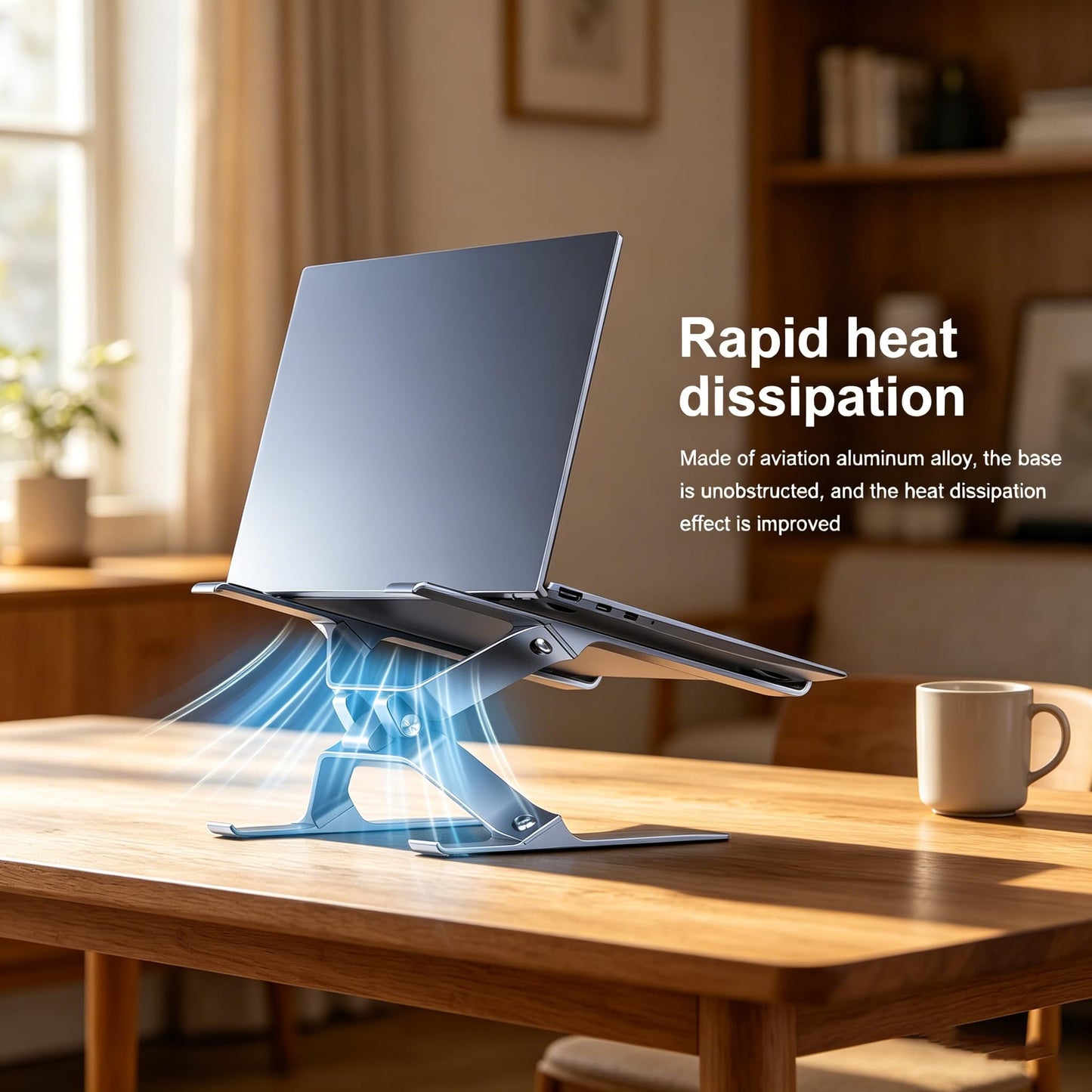 Adjustable Laptop Stand for Desk, Portable Laptop Riser, Ergonomic Computer Notebook Holder for MacBook Pro Air, Dell XPS, HP, Lenovo (13.3-17.3'')