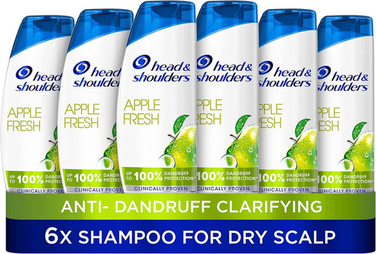 Head & Shoulders Apple Fresh Anti Dandruff Shampoo for Daily Use. Pack of 6x 250ml. Up to 100% Dandruff Protection, Clinically Proven. For Any Hair