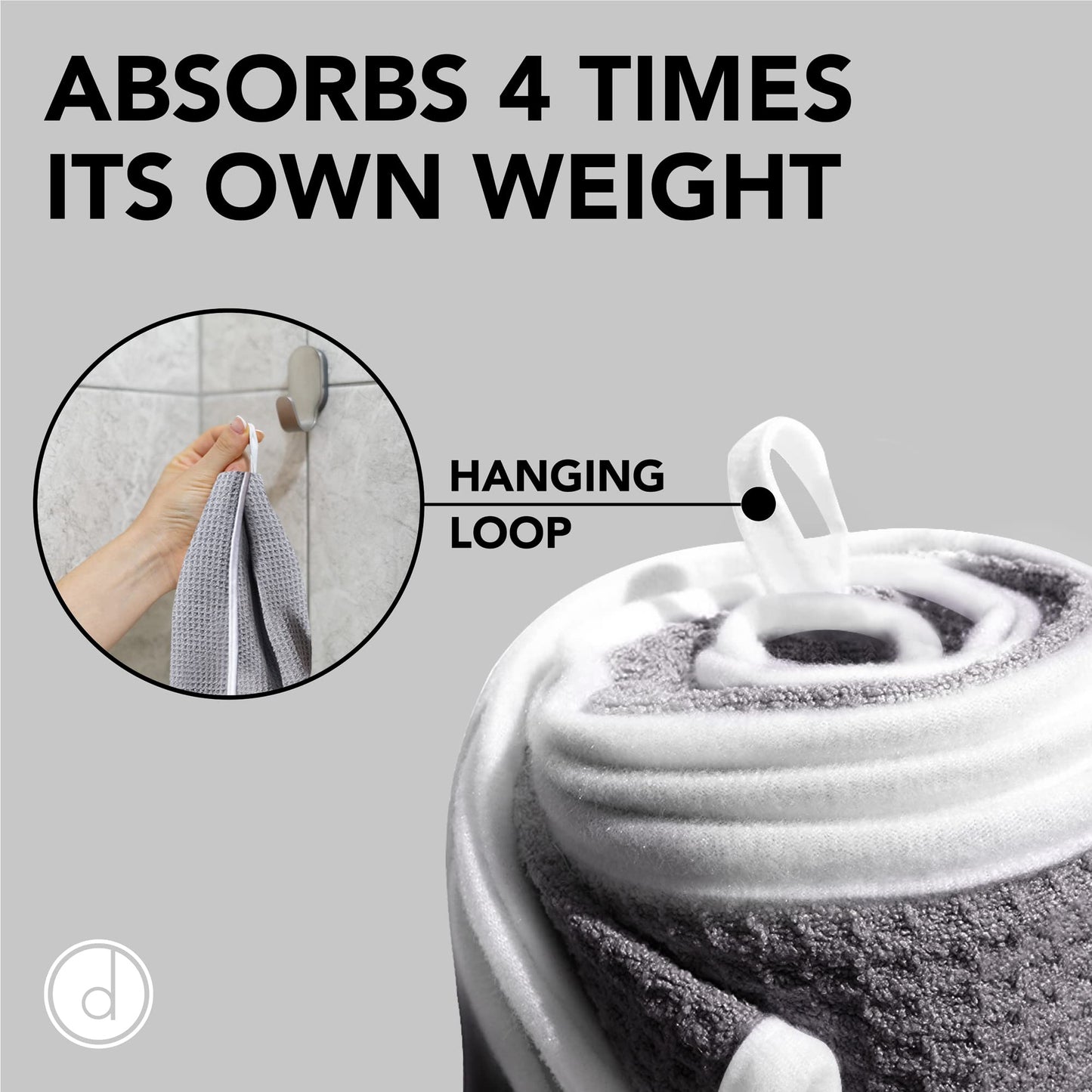 Fitness Gym Towels - 2 Pack - for Workout and Sports - Absorbent, Fast Drying, Odour-free - Grey