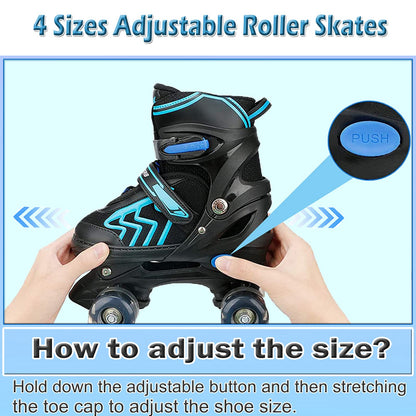 Roller Skates for Kids Adjustable Kids Roller Skates with Light Up Wheels, Fun Illuminating for Boys Girls, Suitable for Both Indoor and Outdoor Use