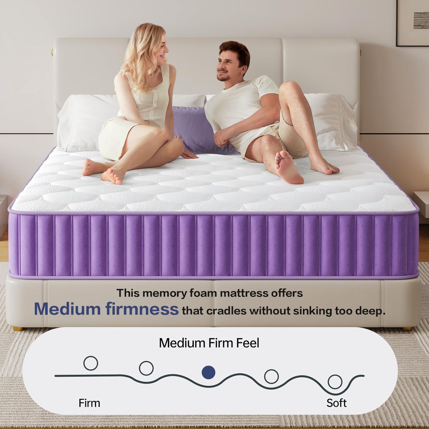 Niqooia Single Mattress 3FT, 10 inch Single Bed Mattress, with Memory Foam & Pocket Springs, Breathable Fabric, Motion Isolation