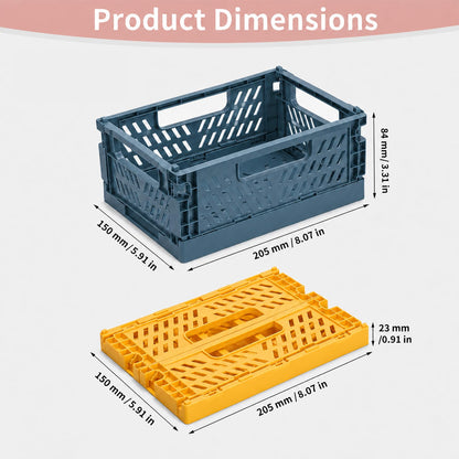 PIANKEKE 4 Pcs Collapsible Storage Boxes, Stackable Storage Baskets, Folding Crates