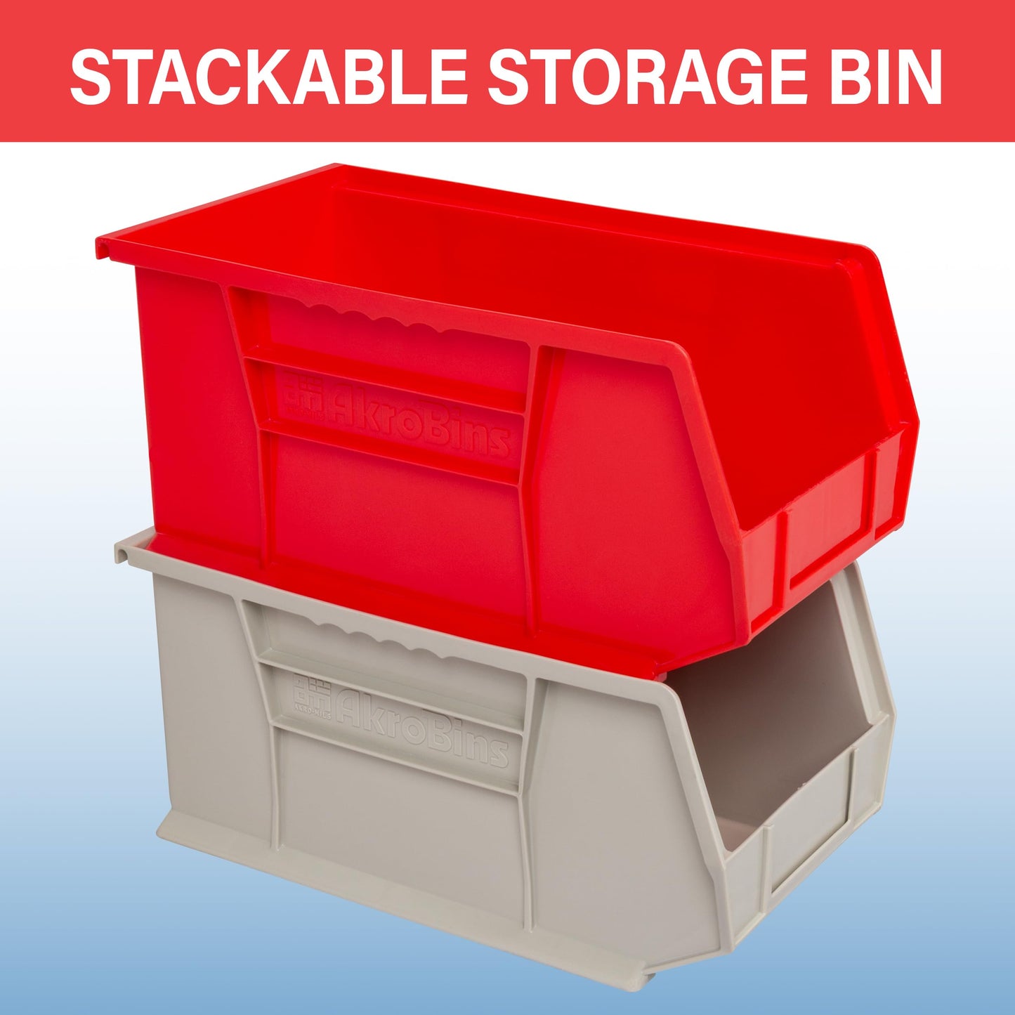Akro-Mils 30240 Plastic Storage Stacking Hanging Akro Bin, 15-Inch by 8-Inch by 7-Inch, Stone, Case of 12