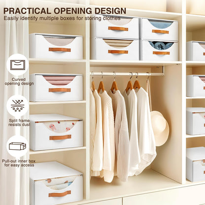 Homsorout Wardrobe Storage Organiser - Foldable Stackable Storage Drawers Box, Fabric Storage Baskets for Clothes Organization, Shelves, Bedroom