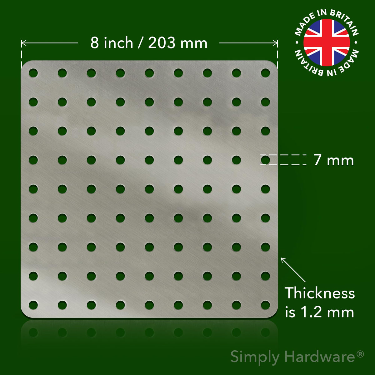 Simply Hardware® Square Drain Guard/Swirl Cover - 4 Inch up to 9 Inch Stainless Steel - Keep Drains Clear from Leaves & Debris - 8" x 8"