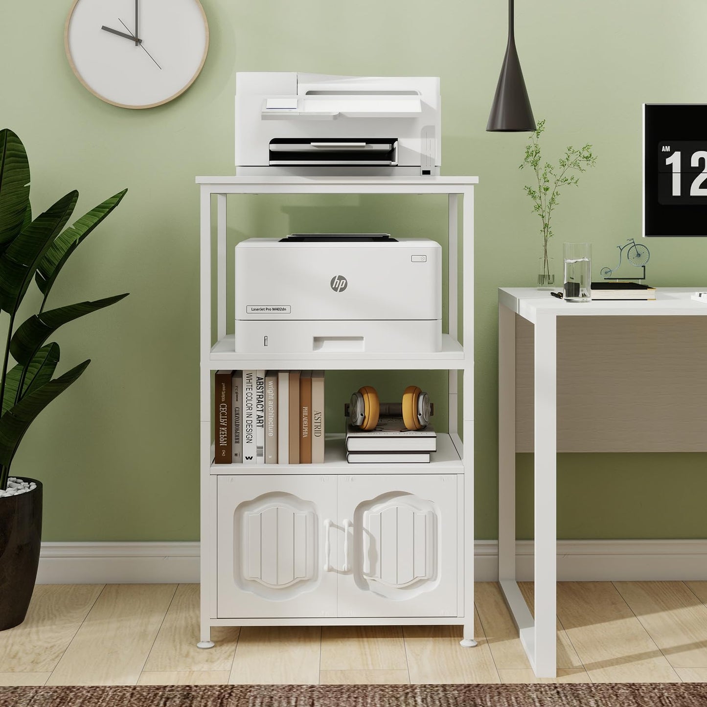 PUNCIA 4 Tier Printer Stand with File Cabinet