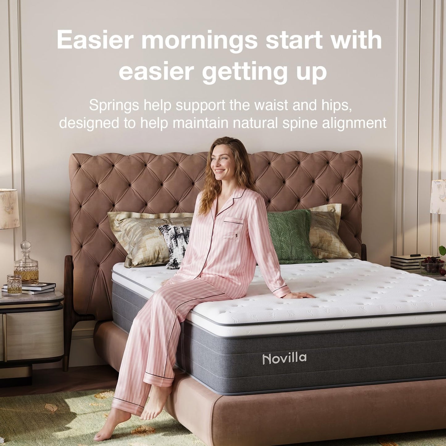 Novilla Small Double Mattress 4FT – 27CM Medium Firm Memory Foam Hybrid Mattress with 7-Zone Pocket Sprung Support, Motion Isolation, Pressure Relief