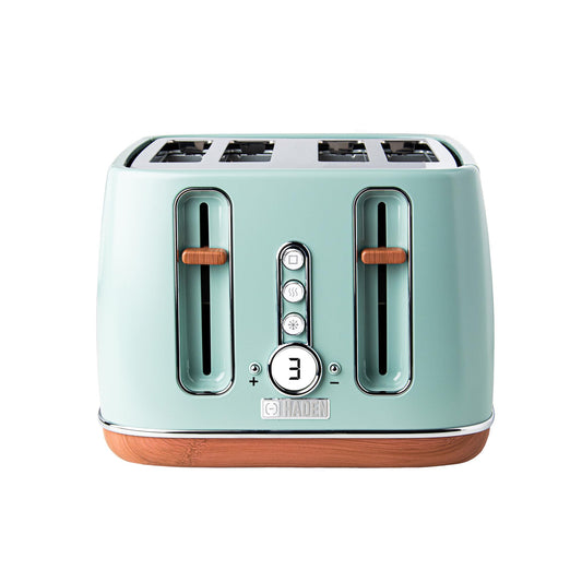 Haden Dorchester Toaster 4 Slice  Stainless Steel Body - Modern LCD Display - 6 Browning Levels - Cancel/Defrost/Reheat - 1900-2300W Digital 4 Slice