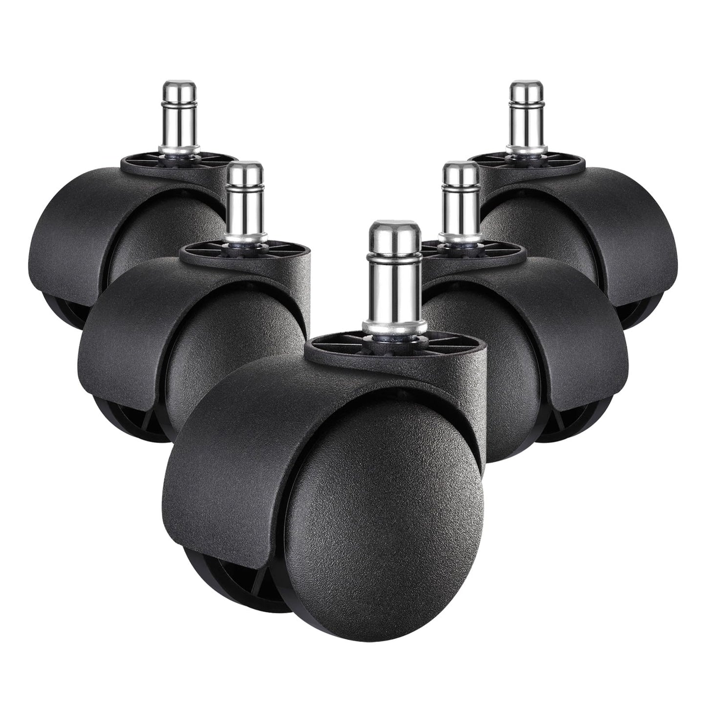 YIOVVOM Office Chair Wheels Replacement Rubber Chair casters(Set of 5) for Hardwood Floors and Carpet- Heavy Duty Caster Support up to 750bls,2 Inch