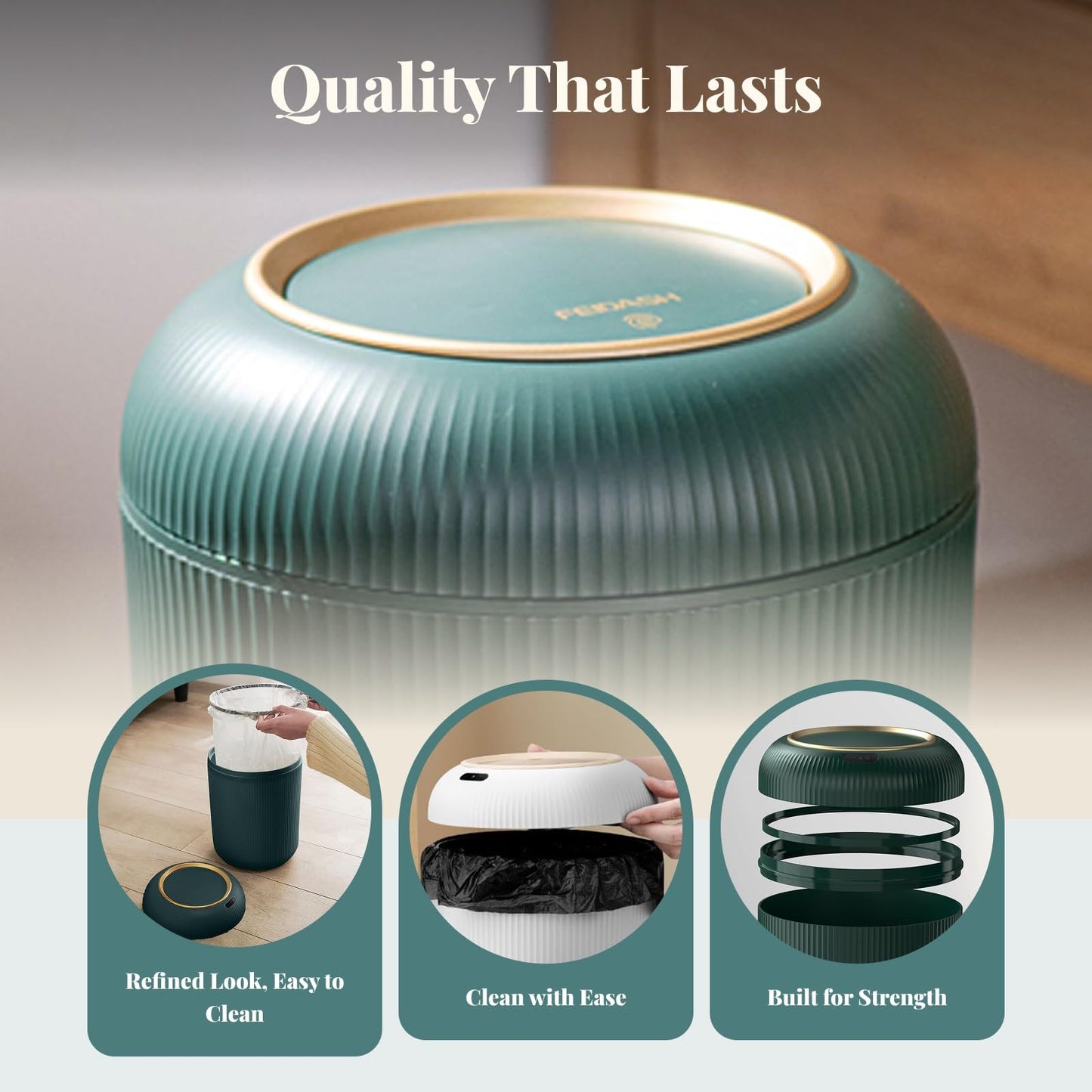 LOVIVER Waste Bin Wastebasket Dustbin Versatile Waste Paper Bucket Desktop Trash Can for Countertop Dresser Coffee Table Living Room, green
