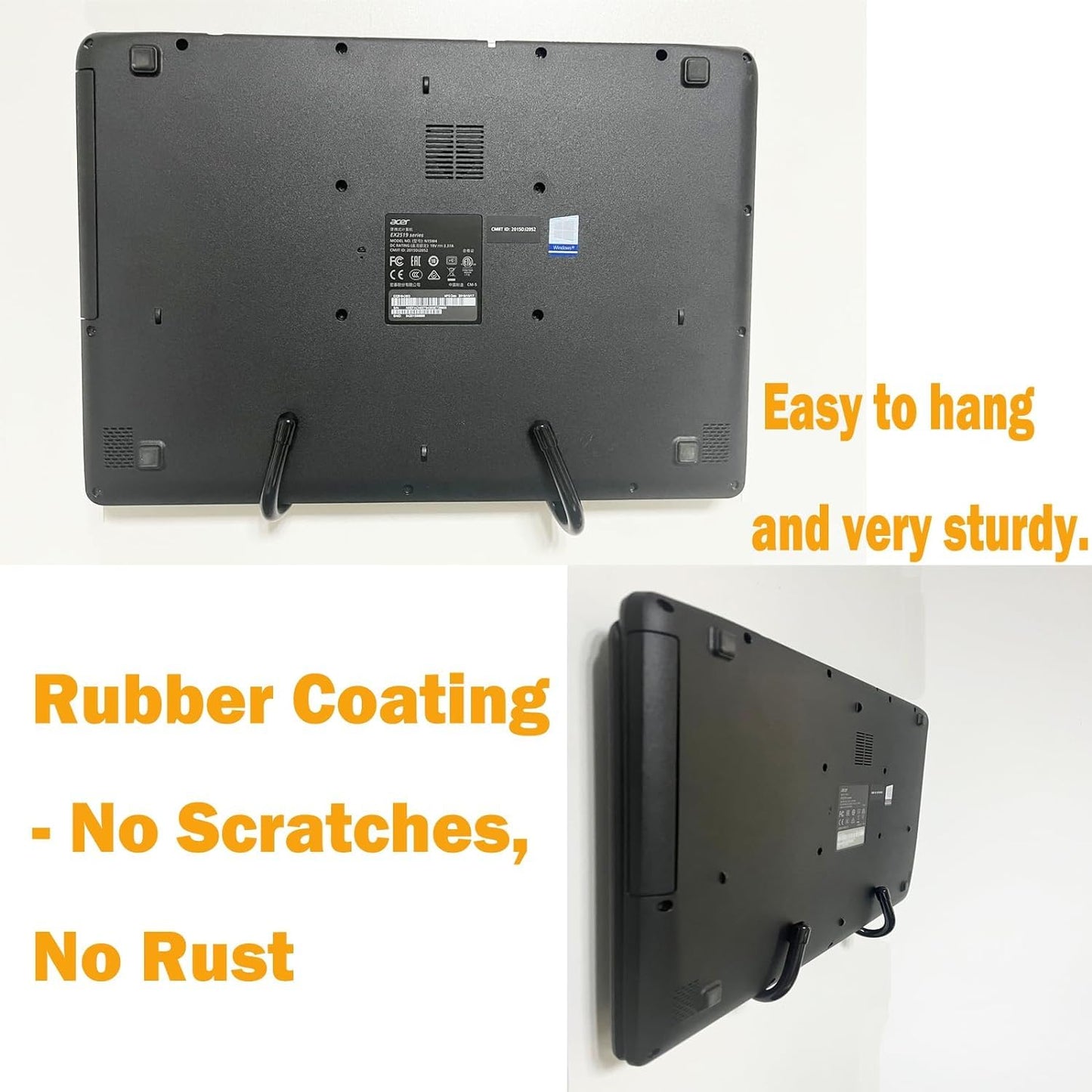 Laptop Wall Mount, Adjustable Universal Storage Organizer for Laptops, MacBook, Keyboard, Tablets, Mouse, iPad and More for Office and Home