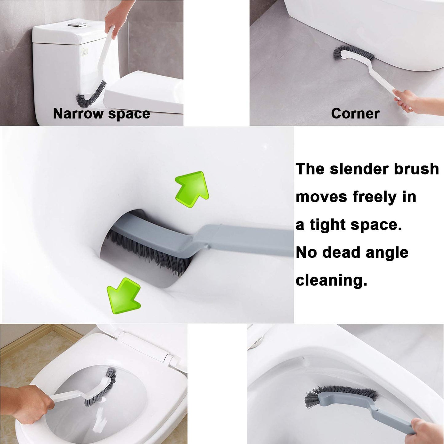 Bathroom Brushes Kitchen Cleaning Brush set Toilet bowl Brush Scrub Brush Home Cleaner Floor Stiff Bristles with Adhesive Hooks Plastic handle