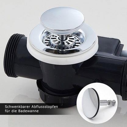 HAPPOW Bathtub Plug, 43 mm Plug Bathtub, Drain Plug Bathtub Made of Copper, Universal Bathtub Plug, Adjustable Support Rod: 47-67 mm