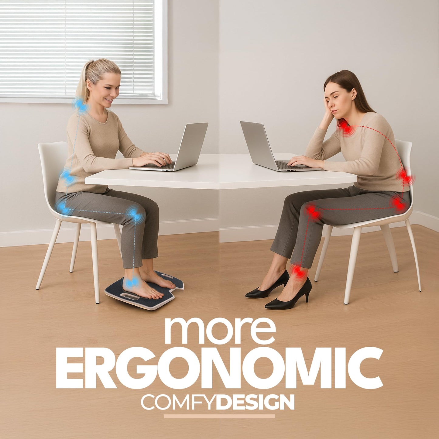 MSZERONE Foot Rest Under Desk Ergonomic 4D Movable Ultra Comfortable EVA Based Minimalist and Stylish Design Footrest Under Desk Ideal for Home and