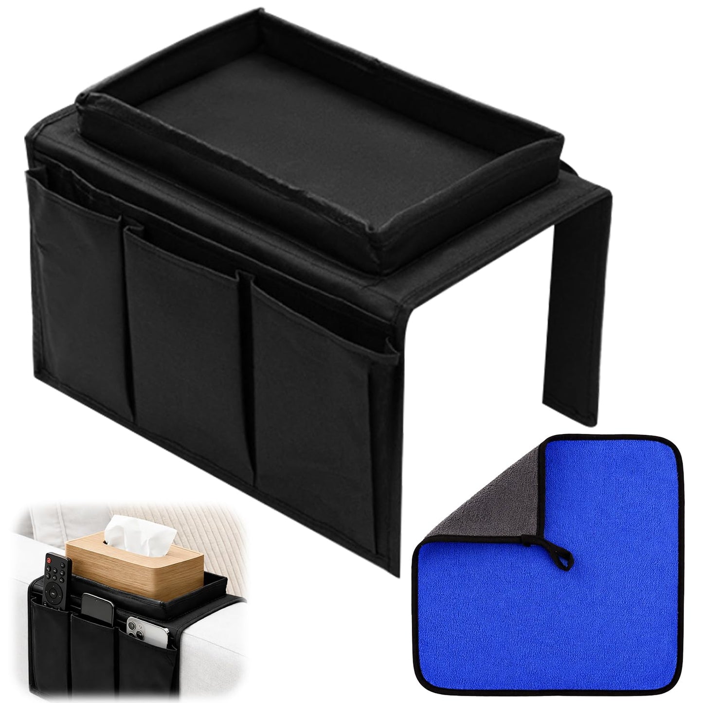 Kdkoeo Sofa Arm Tray, Armchair Tray With rag