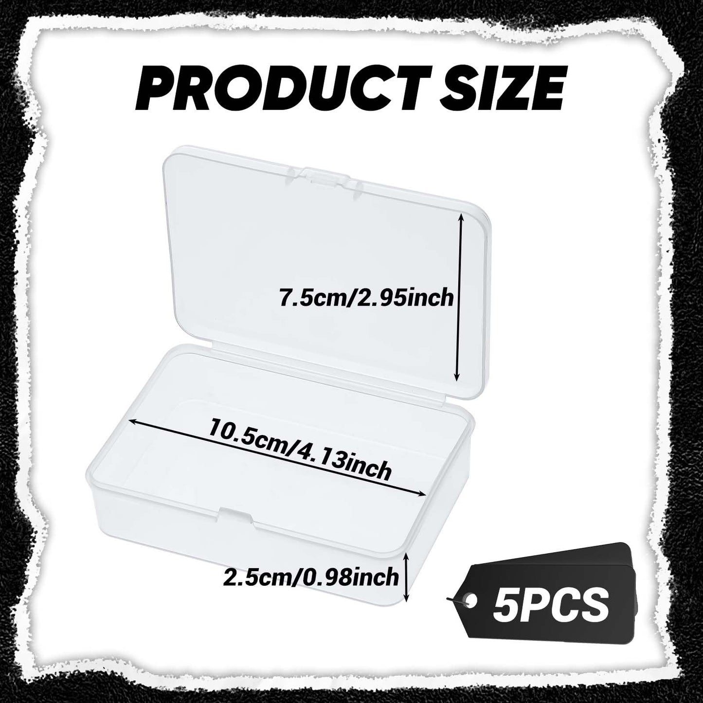 5 Pcs Mini Plastic Storage Containers Box with Lid, Small Storage Containers Travel Case 4x3x1 Inches Clear Rectangle Box Organizer for Collecting