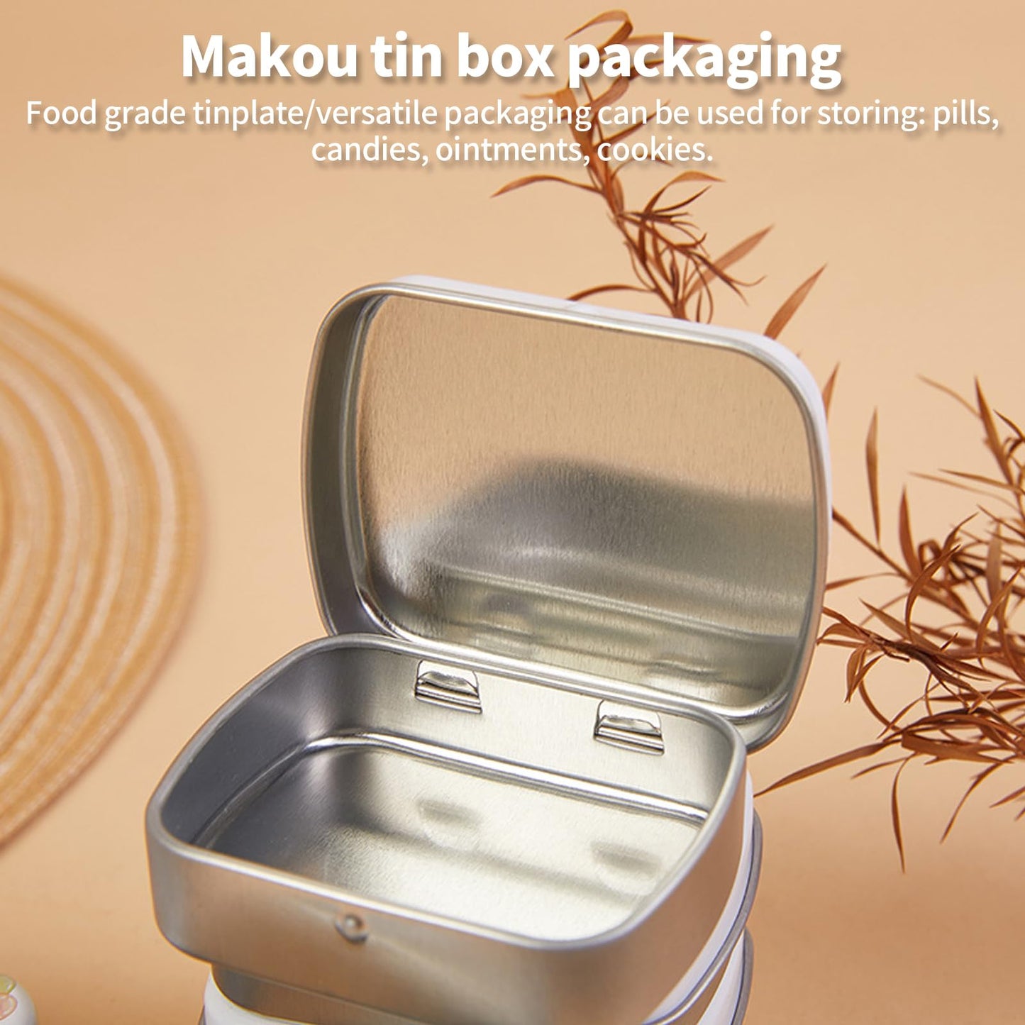 8Pcs Small Tin Box with Lids for Women Rectangular Iron Pocket Tea Mini Metal Boxes Portable Storage or Gift for Jewelry Pills Earplugs Beads and