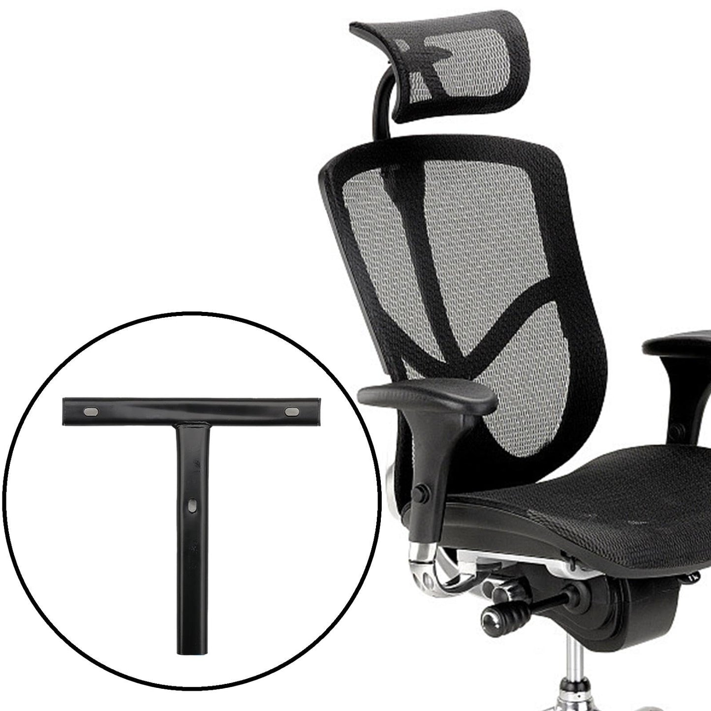 harayaa Household T Shaped Swivel Chair Back Support Rod Sturdy Stable Practical for Gaming Chairs Backrest Chair Parts