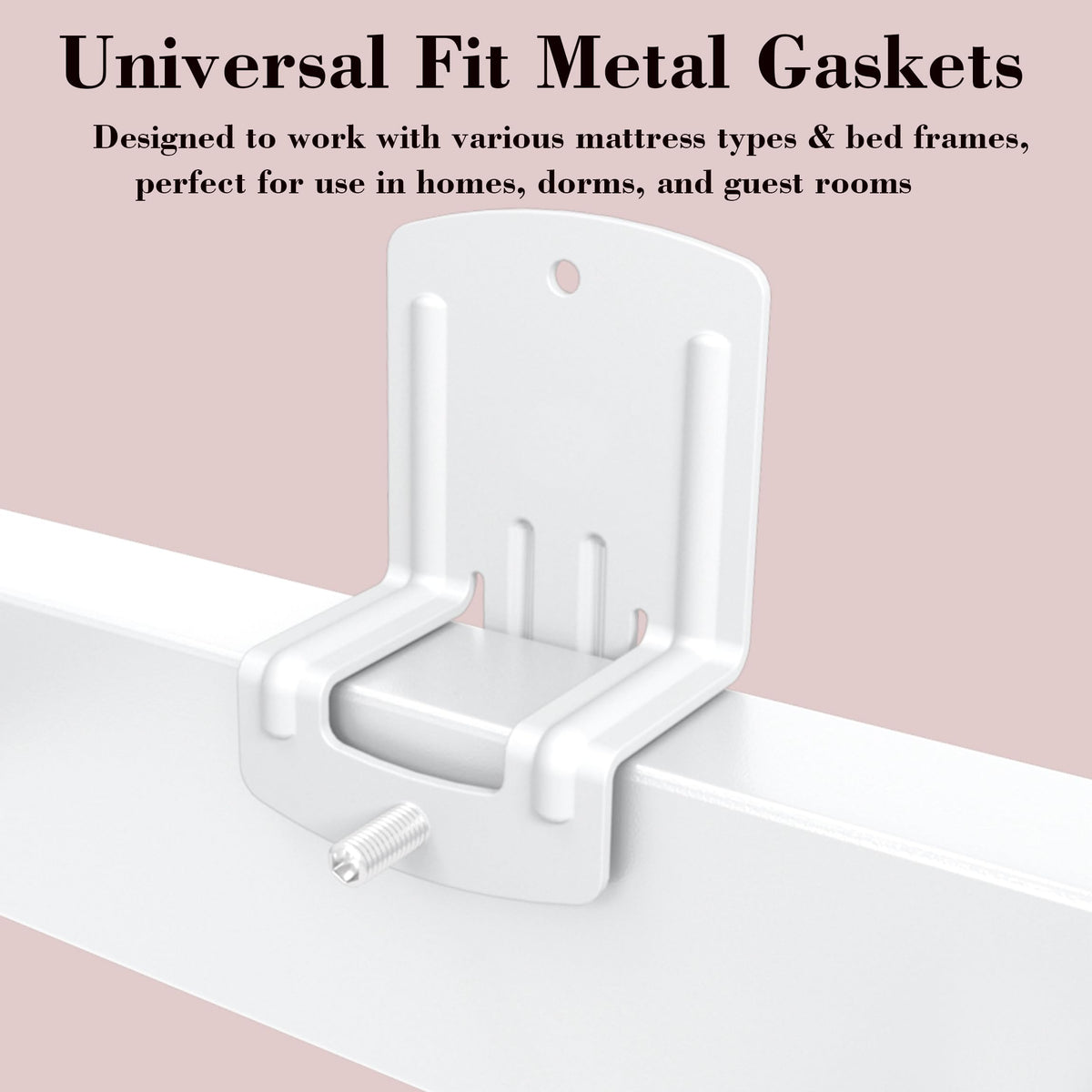 BetLight Unique Anti-Slip Mattress Gaskets, 6 Pieces, White Metal, Secure Mattress in Place Bracket