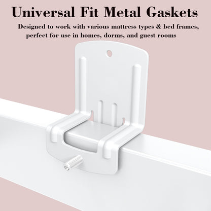 BetLight Unique Anti-Slip Mattress Gaskets, 6 Pieces, White Metal, Secure Mattress in Place Bracket