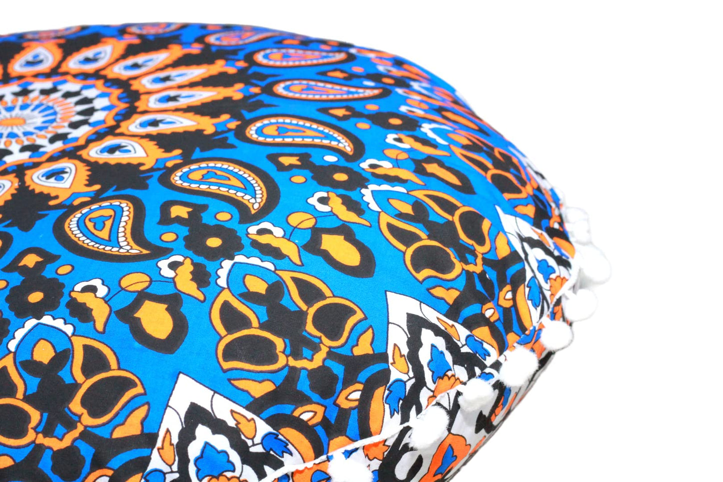 CRAFT KALA 22" Mandala Meditation Floor Pillows Cover Pouf Cover Round Seating Bohemian Mandala Cotton Floor Cushion Cover Outdoor Fireplace Seating
