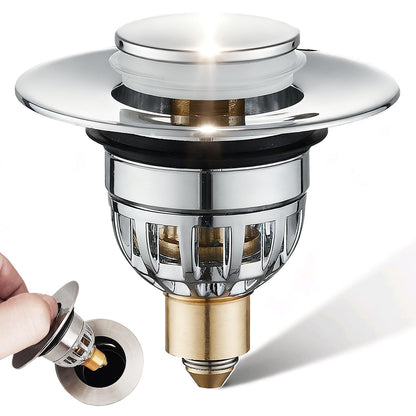 Dekukar Bathroom Basin Plug, Stainless Steel Sink Plugs Bathroom Plug Pop Up Plugs for Wash Basin
